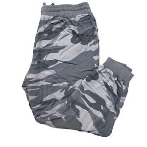 Splendid Joggers Women’s Size XL Rayon Lightweight Sweatpants Camo Gray Green